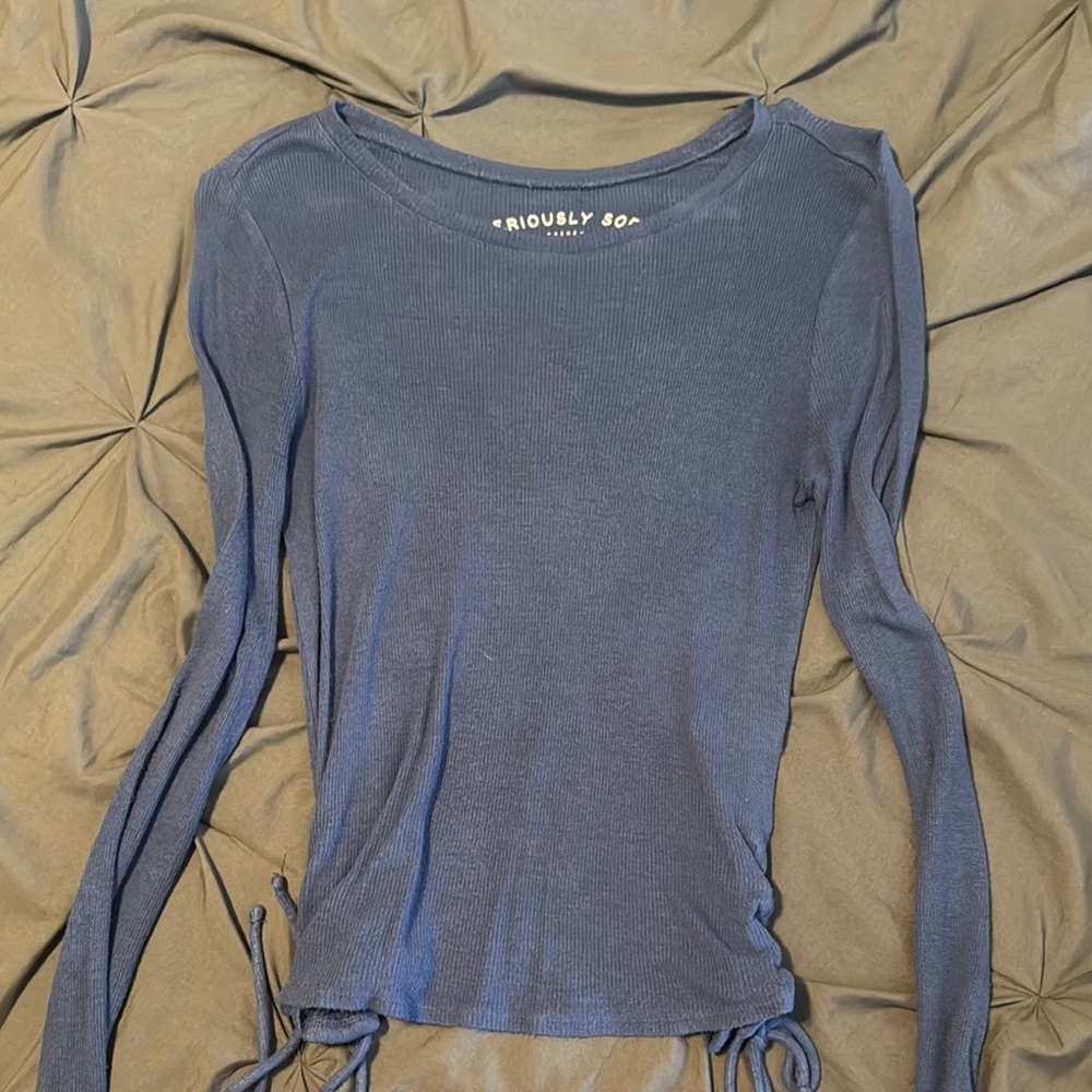 Women's Blue Long Sleeve Top
